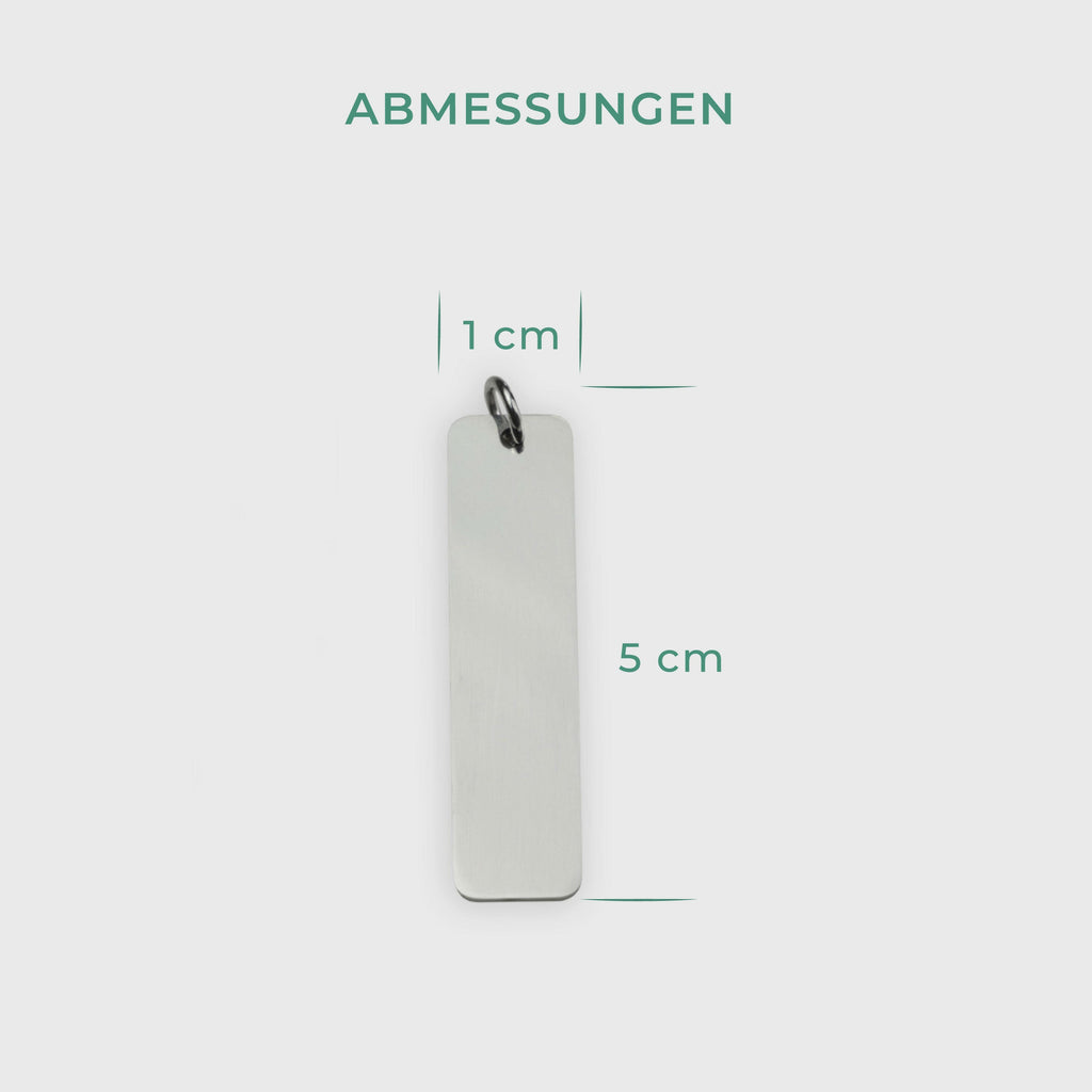 Zusatzplättchen für Schlüsselanhänger "Weltbeste Familie" - ca. 5x1cm, Edelstahl - Image 3