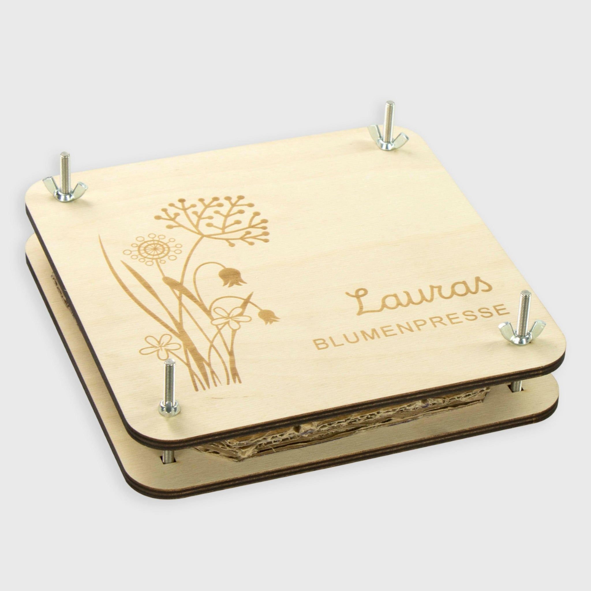 Ideen Mit Herz Blumenpresse 19x19cm - Holzpresse Für Blumen & Blüten