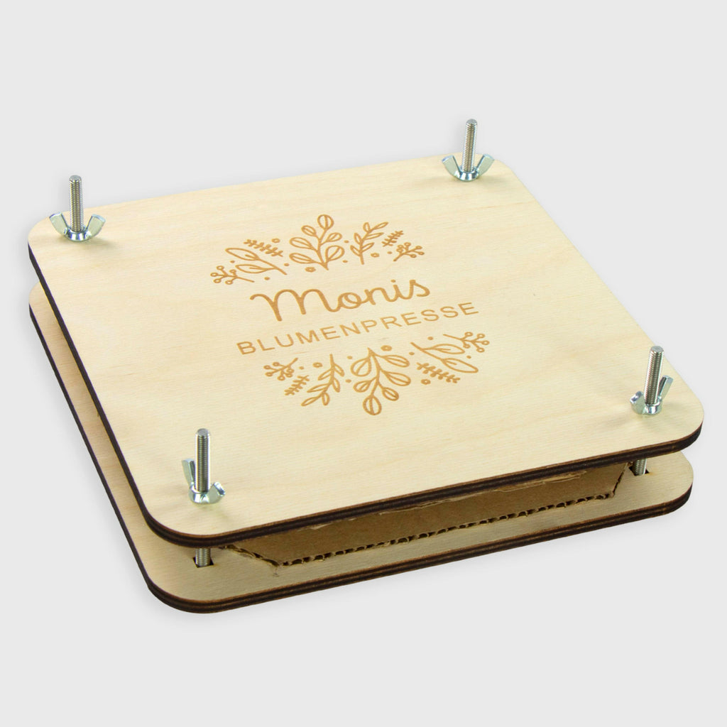 Blumenpresse aus Holz - Personalisiert - Floral Motiv - Image 1