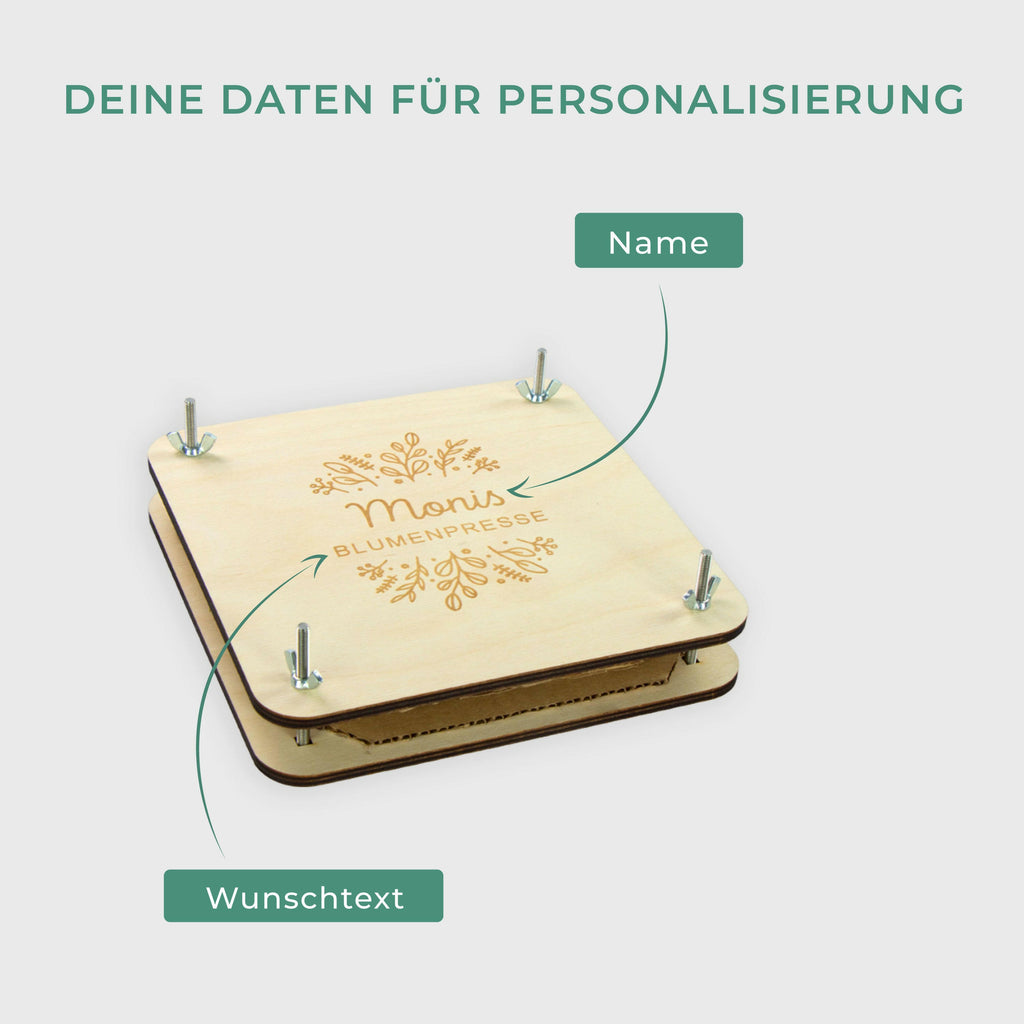 Blumenpresse aus Holz - Personalisiert - Floral Motiv - Image 3