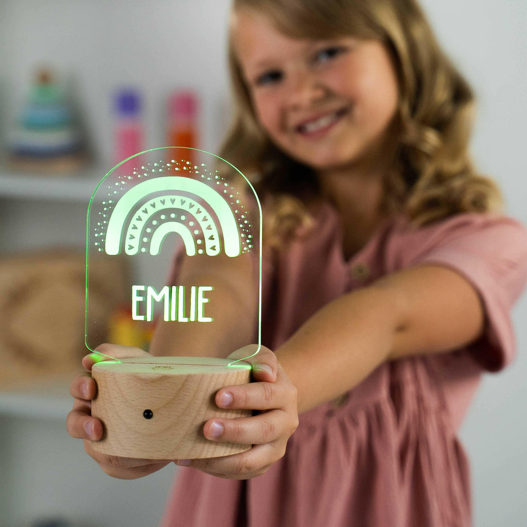 LED Kinder Nachtlicht - Personalisiert - Schlummerlicht Baby mit Namen - Regenbogen 3D Lampe - Image 5