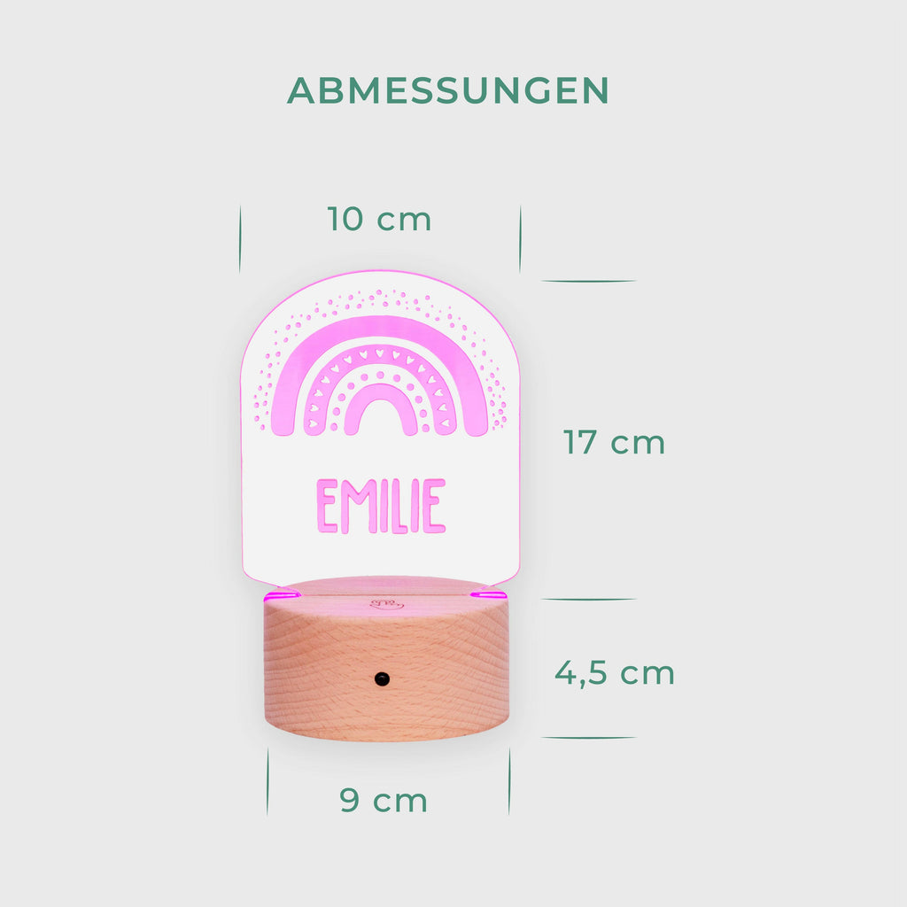 LED Kinder Nachtlicht - Personalisiert - Schlummerlicht Baby mit Namen - Regenbogen 3D Lampe - Image 4
