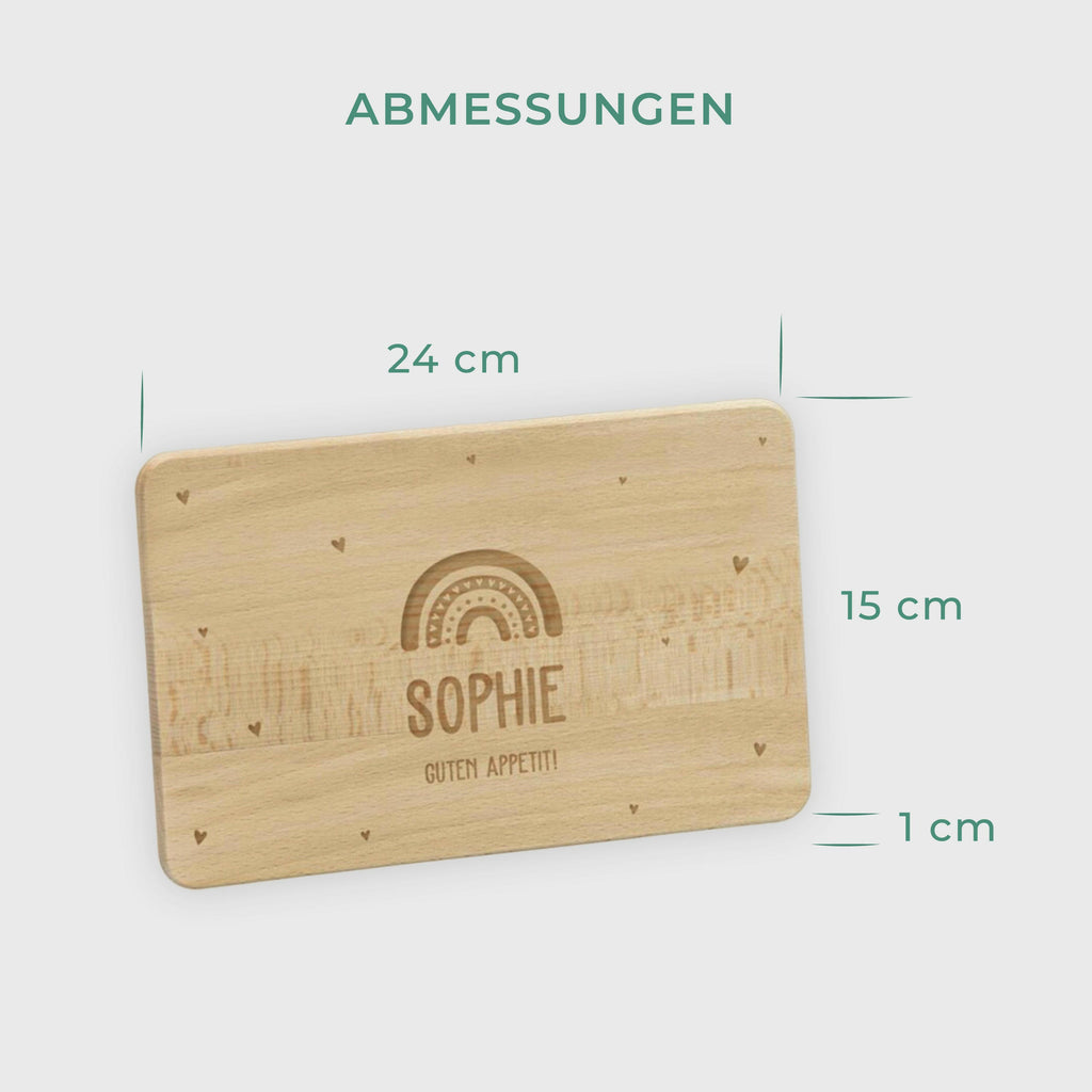 Frühstücksbrettchen mit Gravur - Personalisiert mit Namen - Regenbogen - Image 3