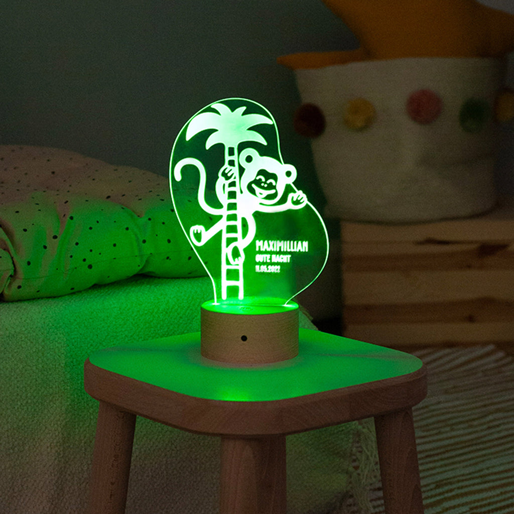 LED Kinder Nachtlicht - Personalisiert - Schlummerlicht Baby mit Namen - Affe 3D Lampe - Image 7