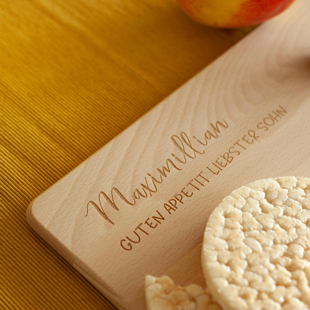 Frühstücksbrettchen für Kinder mit Gravur - Personalisiert mit Namen - Seepferdchen - Image 4