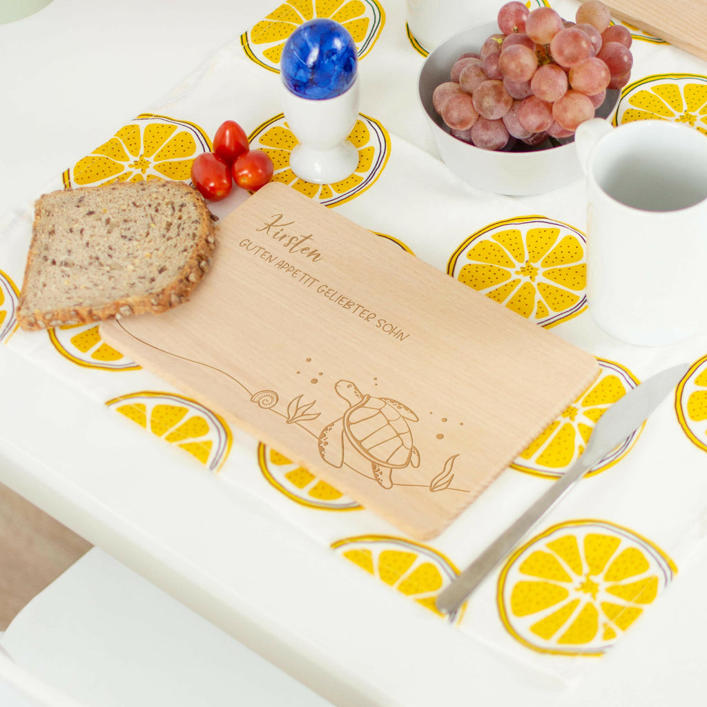 Frühstücksbrettchen für Kinder mit Gravur - Personalisiert mit Namen - Schildkröte - Image 6