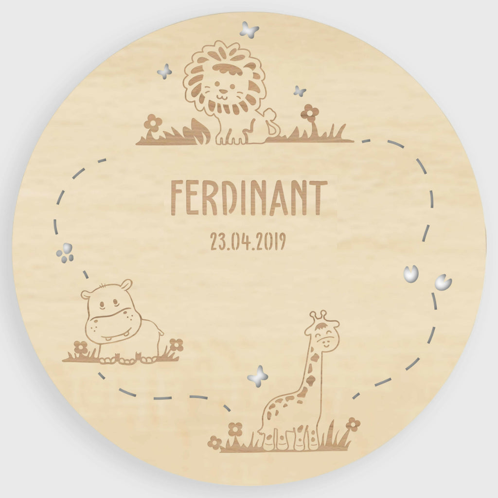 Namensschild aus Holz für zwei Kinder - Personalisiert - Dschungel Motiv - Natur - Image 8