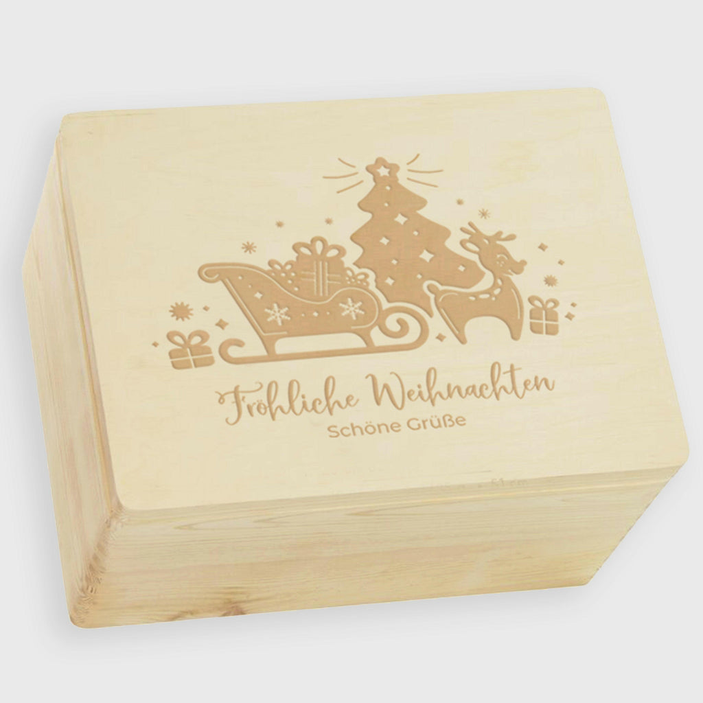 Erinnerungsbox - Personalisiert - Weihnachtsschlitten Motiv.