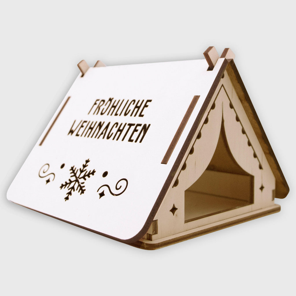 Weihnachtsdeko - Personalisiert - beleuchtetes Holzhäuschen - Größe S - Image 3