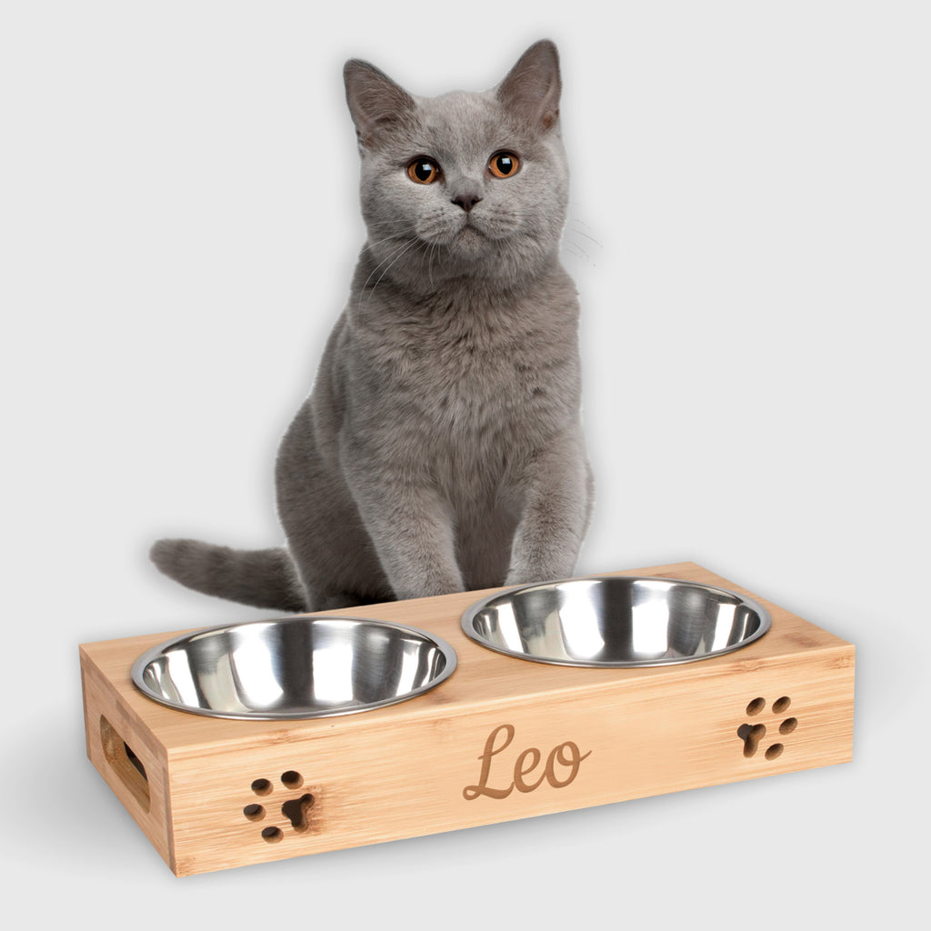 Katzen Napf mit Namen - Personalisiertes Napfset - Natur - Image 1