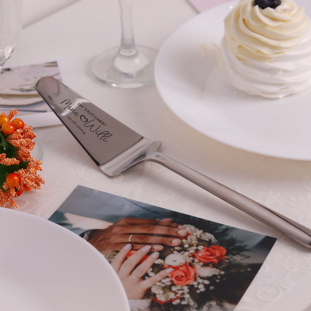 Tortenheber mit Gravur zur Hochzeit - Kuchenheber Personalisiert als Geschenke - Wunschtext - Image 4