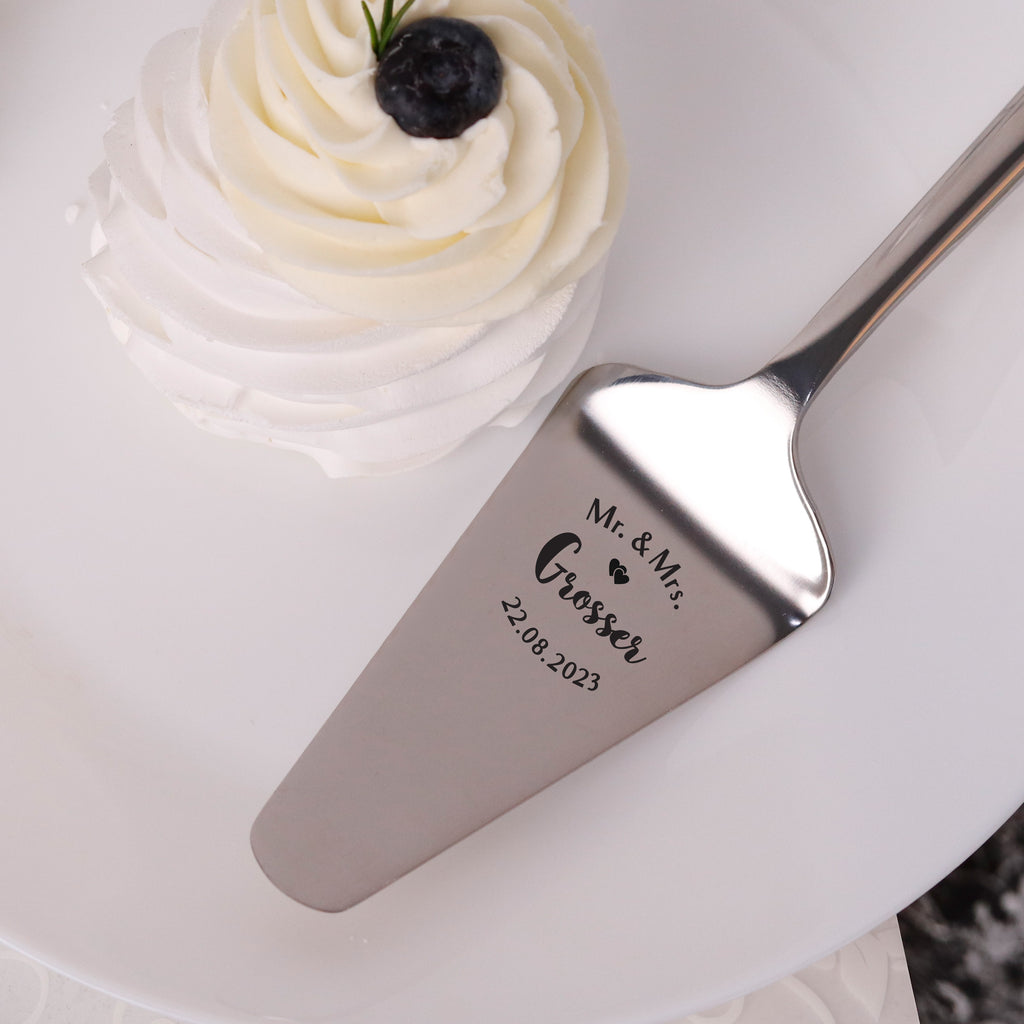 Tortenheber mit Gravur zur Hochzeit - Kuchenheber Personalisiert als Geschenke - Mr & Mrs Motiv - Image 7
