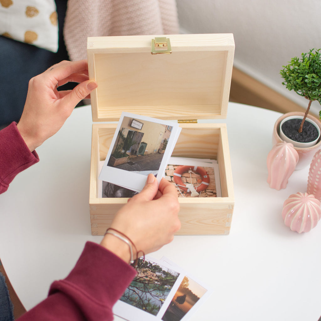Erinnerungsbox zur Hochzeit - Florale Raute - Hochzeitskiste personalisiert mit Gravur - Natur, FSC® - Image 4