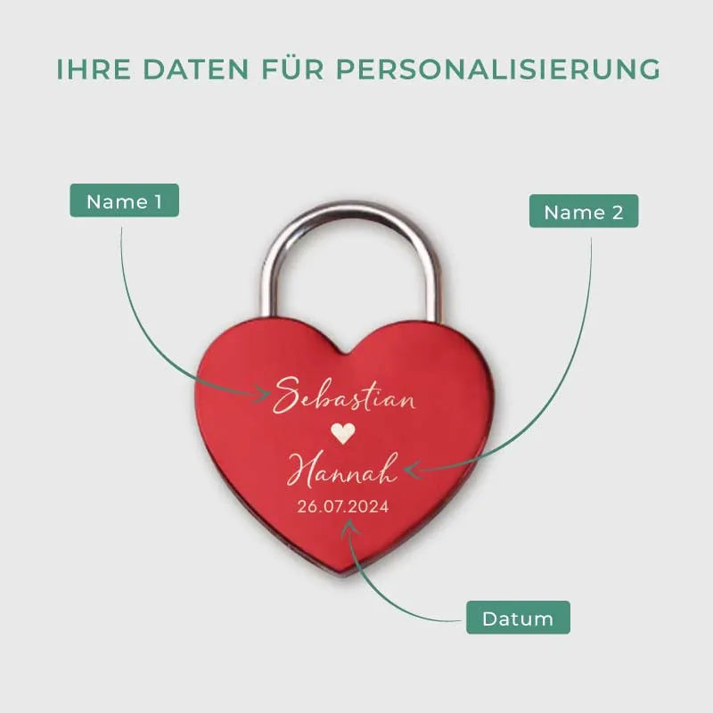 Herz Liebesschloss mit Gravur 10 Farben Liebes Schloss Wunschgravur Geschenkidee Herz Liebesschloss mit Gravur 10 Farben Liebes Schloss Wunschgravur Geschenkidee