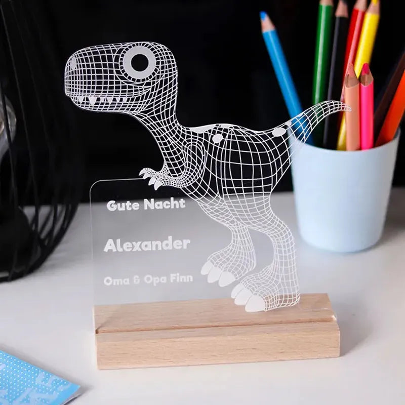LED Kinder Nachtlicht - Personalisiert - Schlummerlicht Baby mit Namen | Dino - Image 13