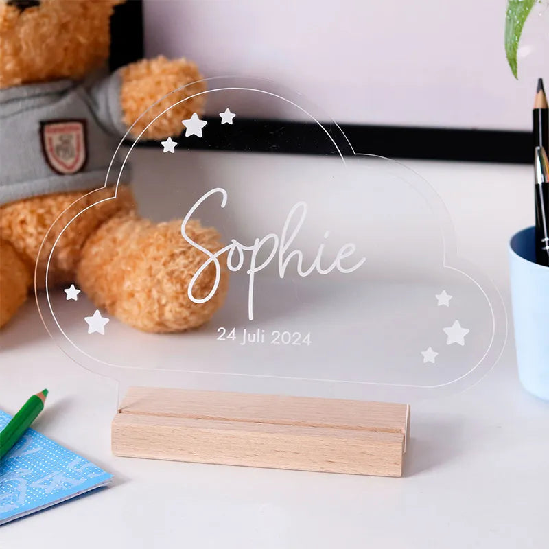 LED Kinder Nachtlicht - Personalisiert - Schlummerlicht Baby mit Namen | Wolke - Image 12