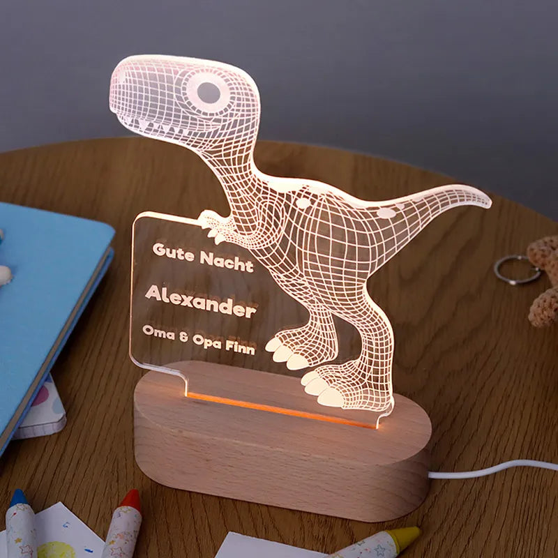 LED Kinder Nachtlicht - Personalisiert - Schlummerlicht Baby mit Namen | Dino - Image 14