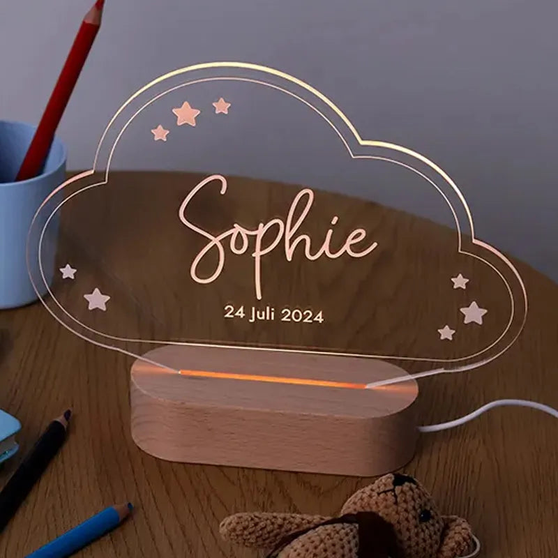 LED Kinder Nachtlicht - Personalisiert - Schlummerlicht Baby mit Namen | Wolke - Image 13