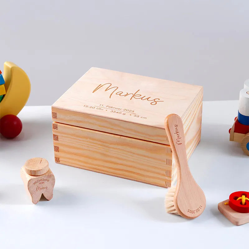 Personalisiertes Geburt-Set - Geschenk zur Geburt mit Name - Image 2