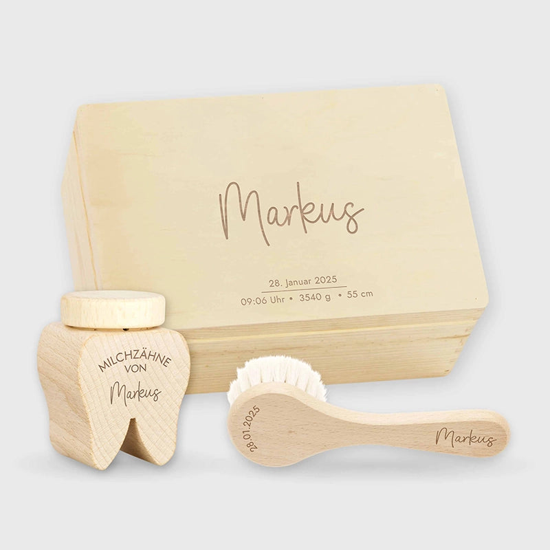 Personalisiertes Geburt-Set - Geschenk zur Geburt mit Name - Image 1