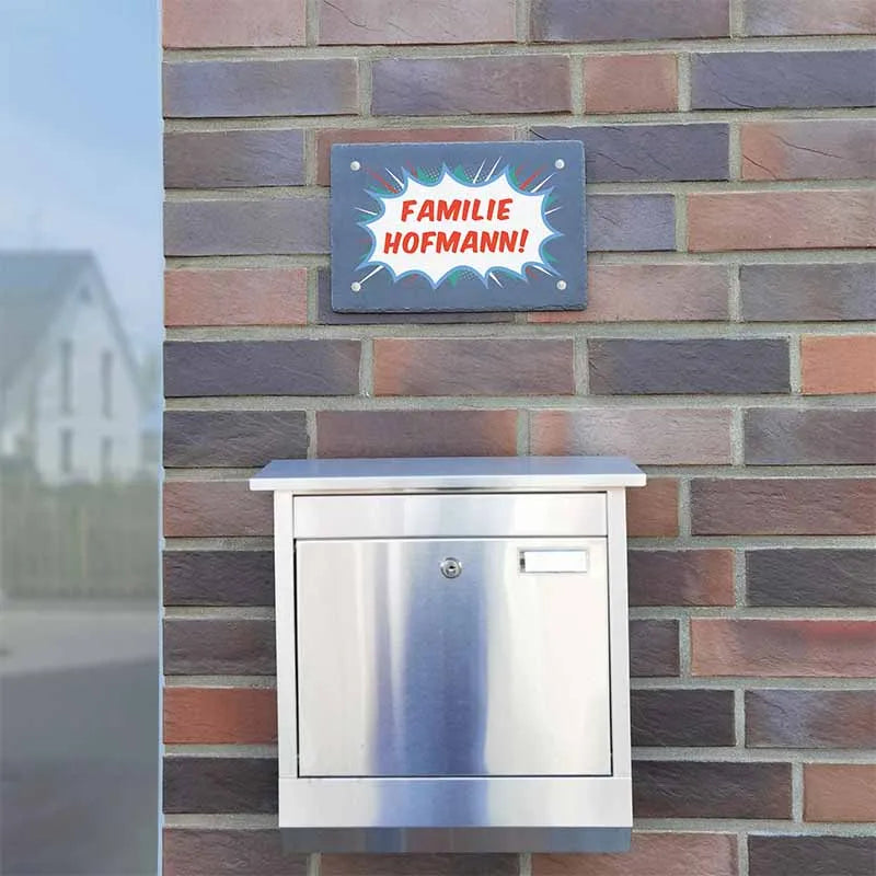 Türschild Personalisiert - Druck mit Familienname - Hausschild Comic Farbmotiv - Image 6