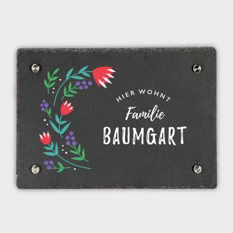 Türschild Personalisiert - Druck mit Familienname - Hausschild Tulpen Farbmotiv - Image 8