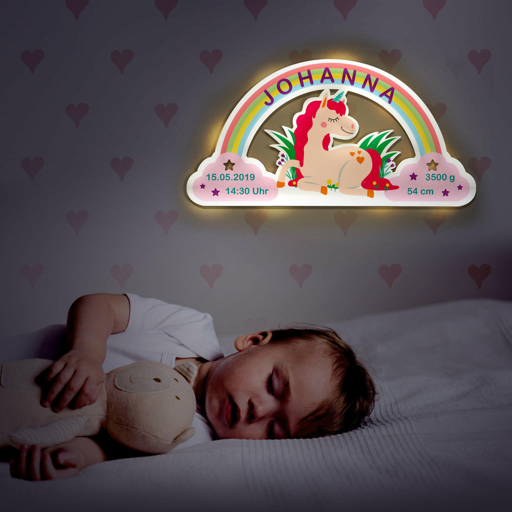 Schlummerlicht Baby mit Namen - Kinder Nachtlicht Personalisiert - Einhorn - Image 4