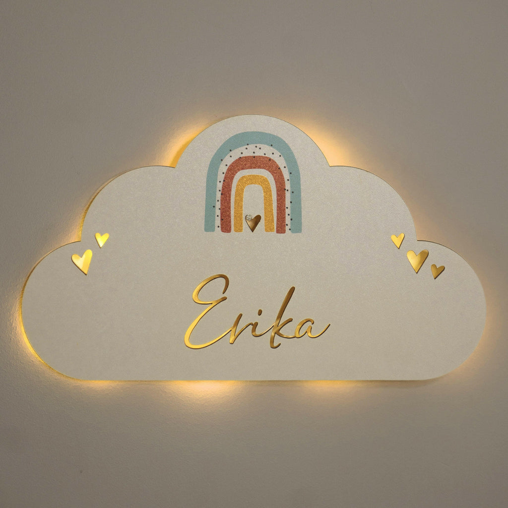 Schlummerlicht Baby mit Namen - Kinder Nachtlicht Personalisiert - Wolke - Image 1