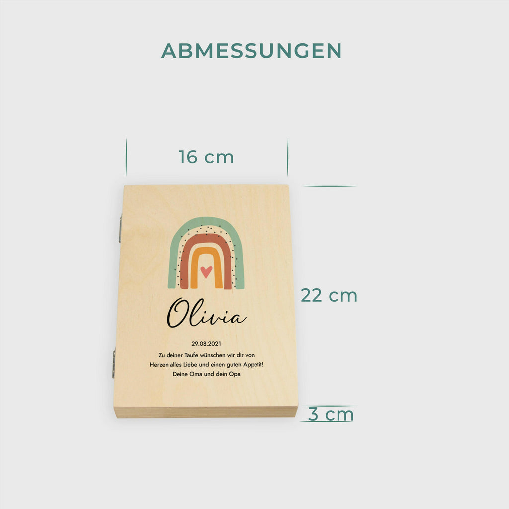 Kinderbesteck personalisiert mit Namen - Besteckset Regenbogen Motiv - Image 5
