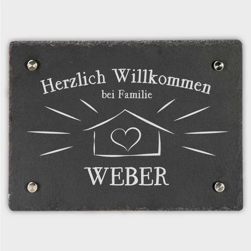 Türschild Personalisiert - Druck mit Name & Familie - Hausschild Sweet Home - Image 9
