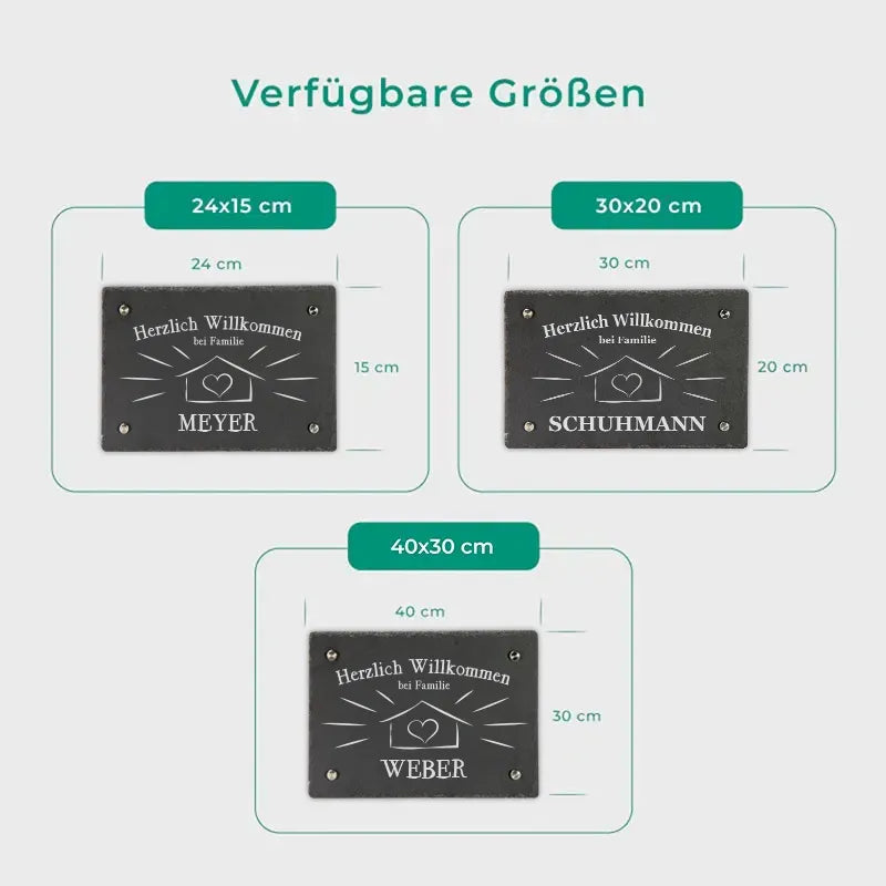 Türschild Personalisiert - Druck mit Name & Familie - Hausschild Sweet Home - Image 3