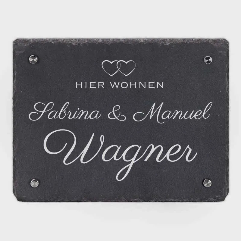 Türschild Personalisiert - Druck mit Name & Familie - Hausschild Herzen - Image 8