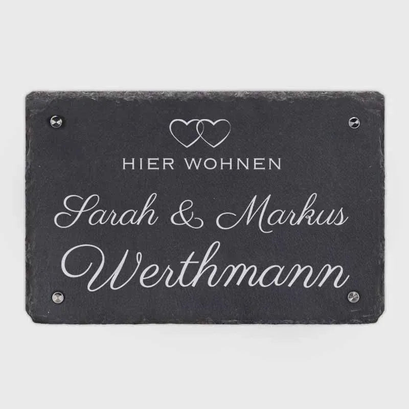 Türschild Personalisiert - Druck mit Name & Familie - Hausschild Herzen - Image 7