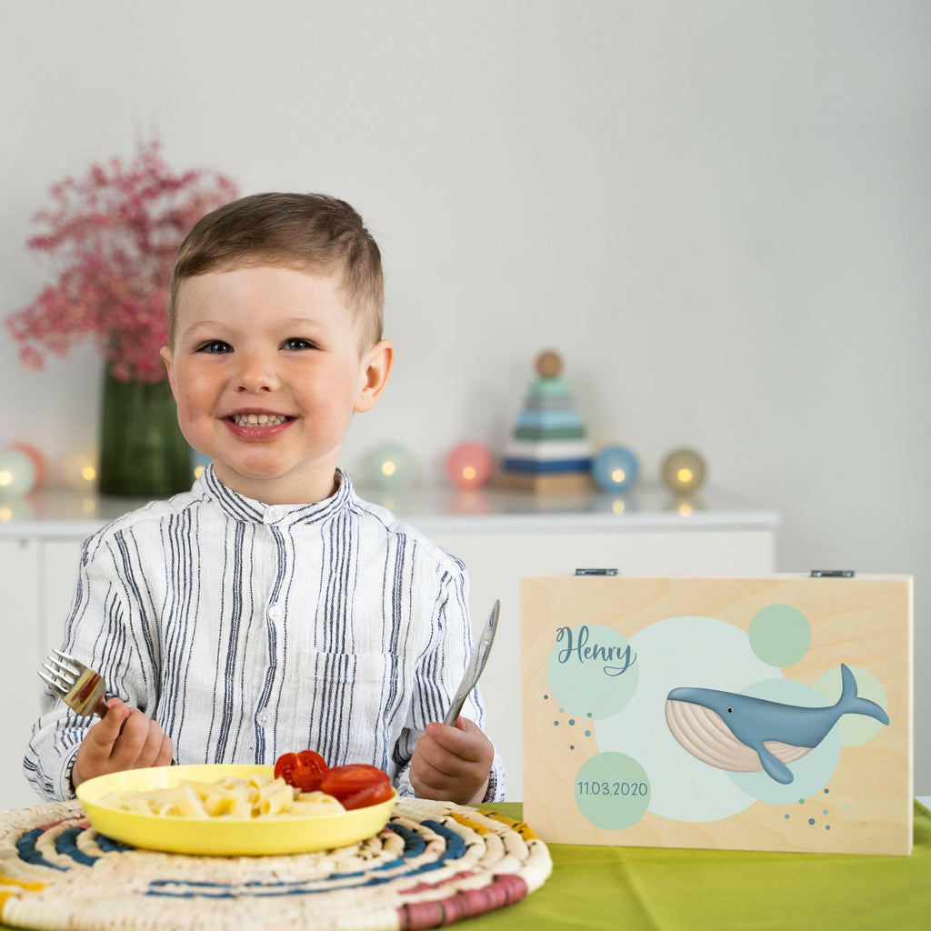 Kinderbesteck personalisiert mit Namen - Wal Motiv - Besteck mit Namen - Image 2