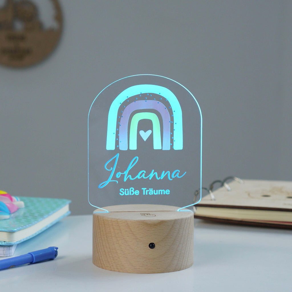 LED Kinder Nachtlicht - Personalisiert - Schlummerlicht Baby mit Namen - Farbregenbogen 3D Lampe - Image 11