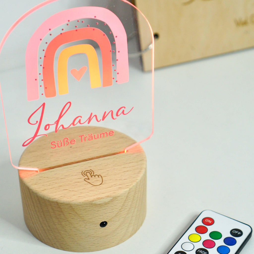 LED Kinder Nachtlicht - Personalisiert - Schlummerlicht Baby mit Namen - Farbregenbogen 3D Lampe - Image 6