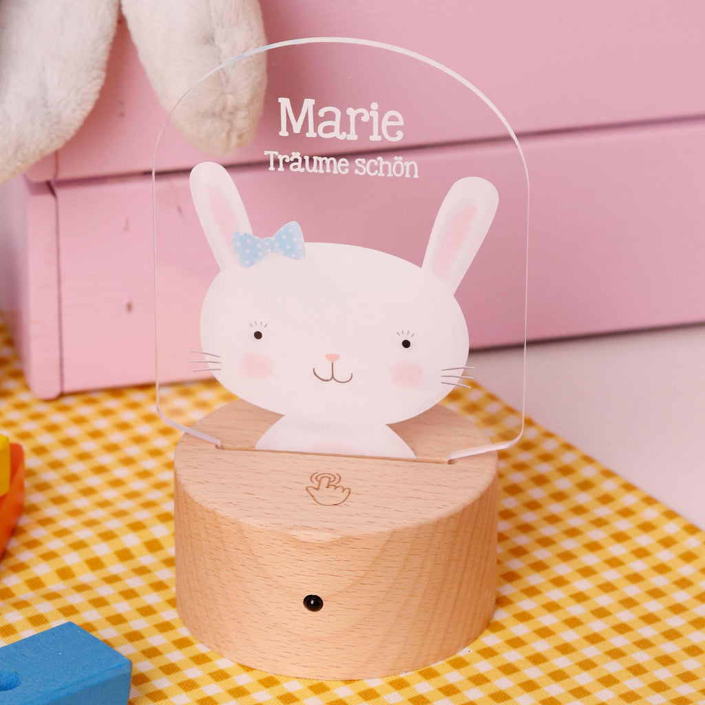 LED Kinder Nachtlicht - Personalisiert - Schlummerlicht Baby mit Namen - Hase 3D Lampe - Image 2