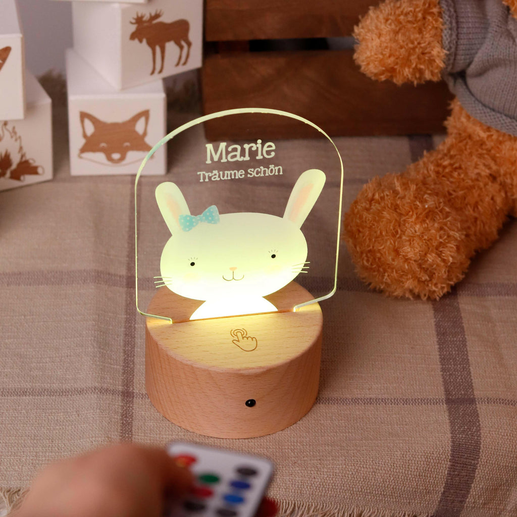 LED Kinder Nachtlicht - Personalisiert - Schlummerlicht Baby mit Namen - Hase 3D Lampe - Image 6