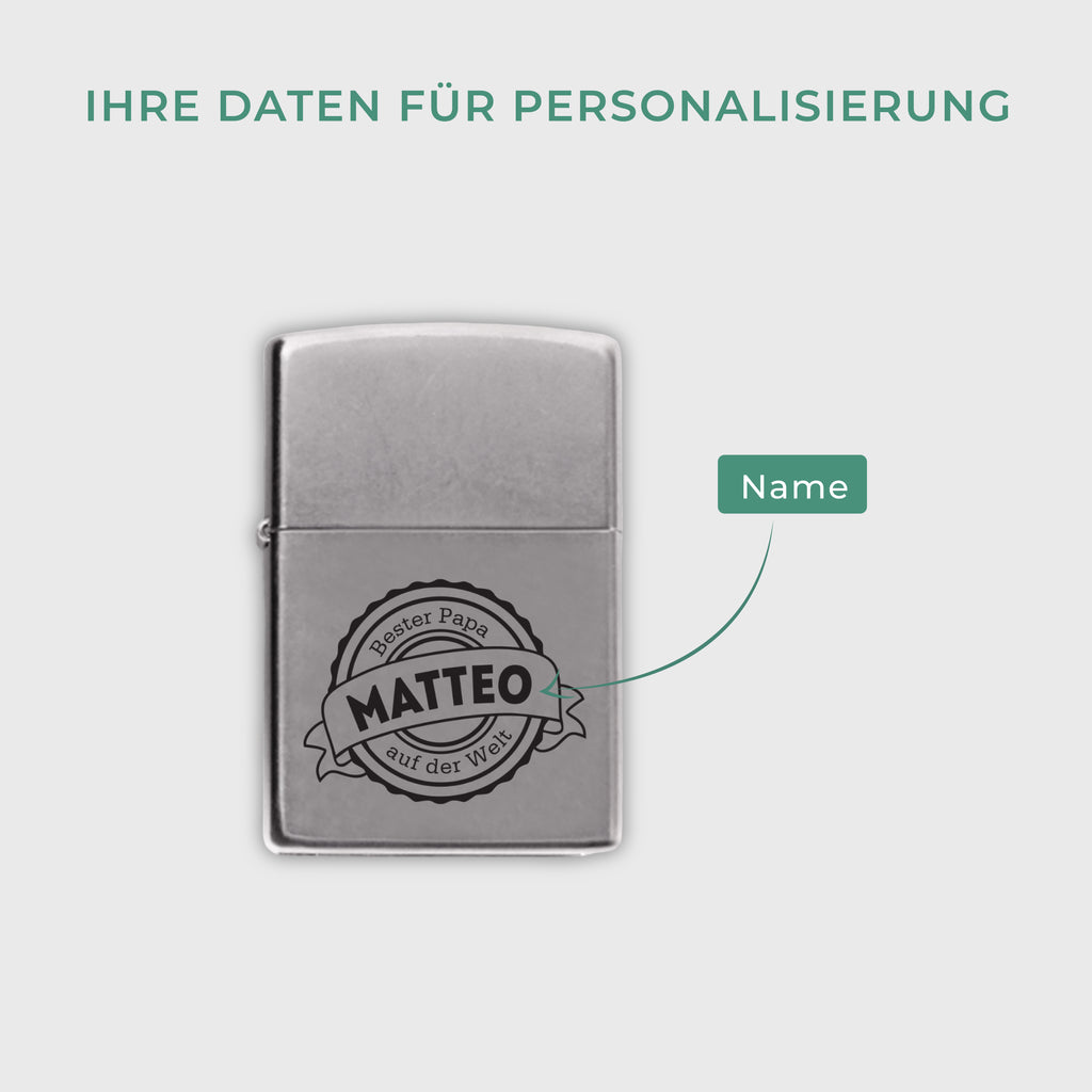 Personalisiertes Zippo Benzinfeuerzeug - Bester Papa - Image 4
