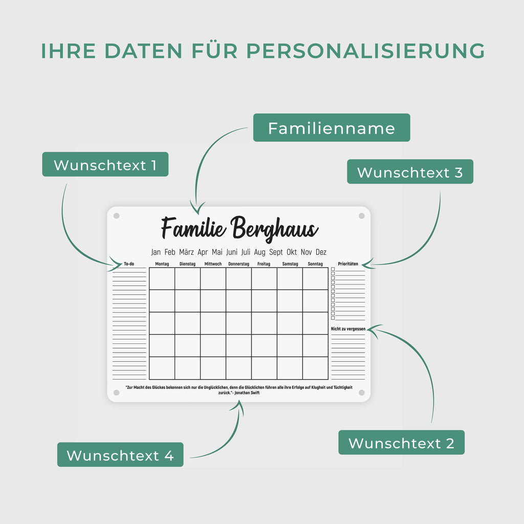 Personalisierter Acrylglas Wandkalender abwischbar - Format A4, A3, A2 - Image 5