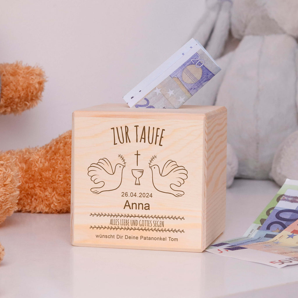 Kinder Spardose Personalisiert mit Namen - Tauben - Image 4