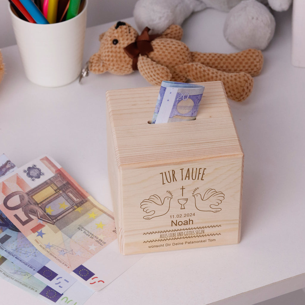 Kinder Spardose Personalisiert mit Namen - Tauben - Image 6