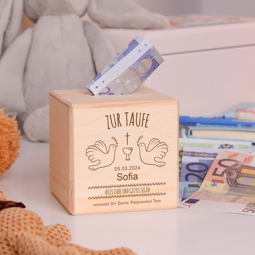 Kinder Spardose Personalisiert mit Namen - Tauben - Image 8