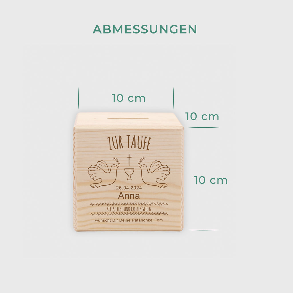 Kinder Spardose Personalisiert mit Namen - Tauben - Image 5