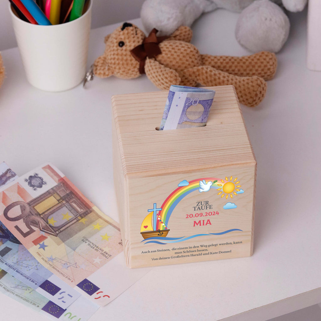 Kinder Spardose Personalisiert mit Namen - Regenbogen - Image 6
