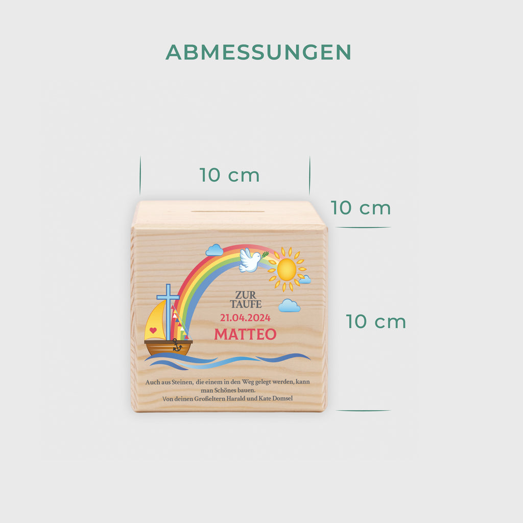 Kinder Spardose Personalisiert mit Namen - Regenbogen - Image 5