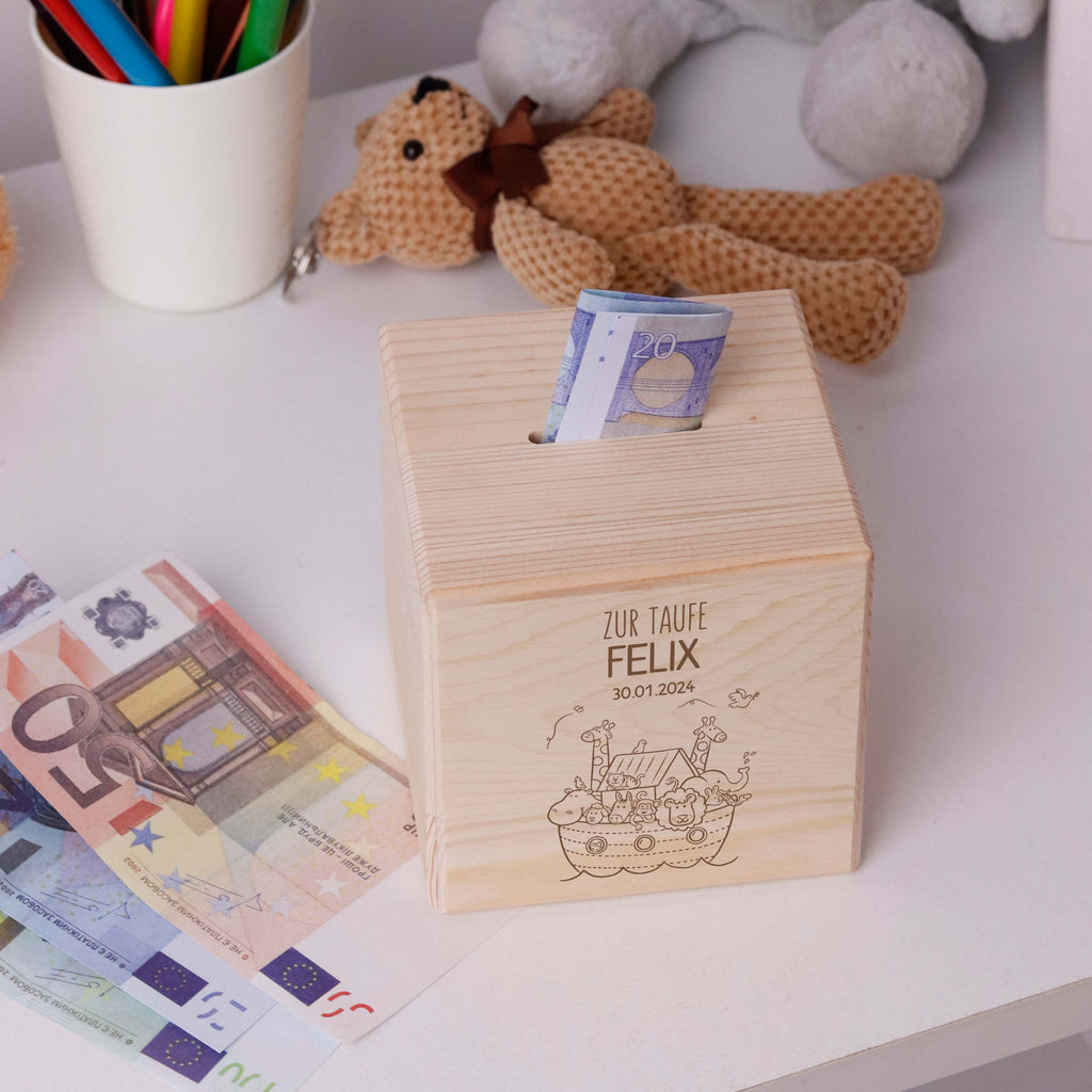 Kinder Spardose Personalisiert mit Namen - Arche Noah - Image 6