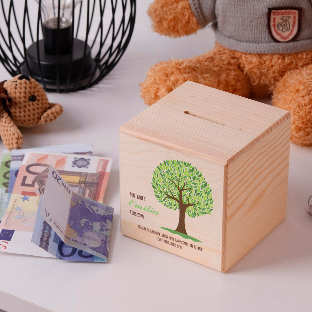 Kinder Spardose Personalisiert mit Namen - Lebensbaum, Natur - Image 2