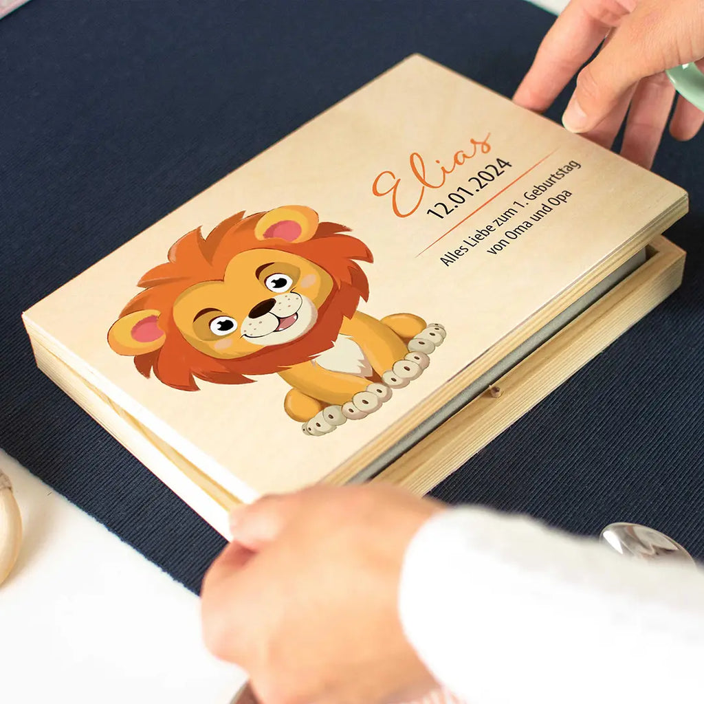 Kinderbesteck personalisiert mit Namen - Besteckset Löwe Motiv - Image 8