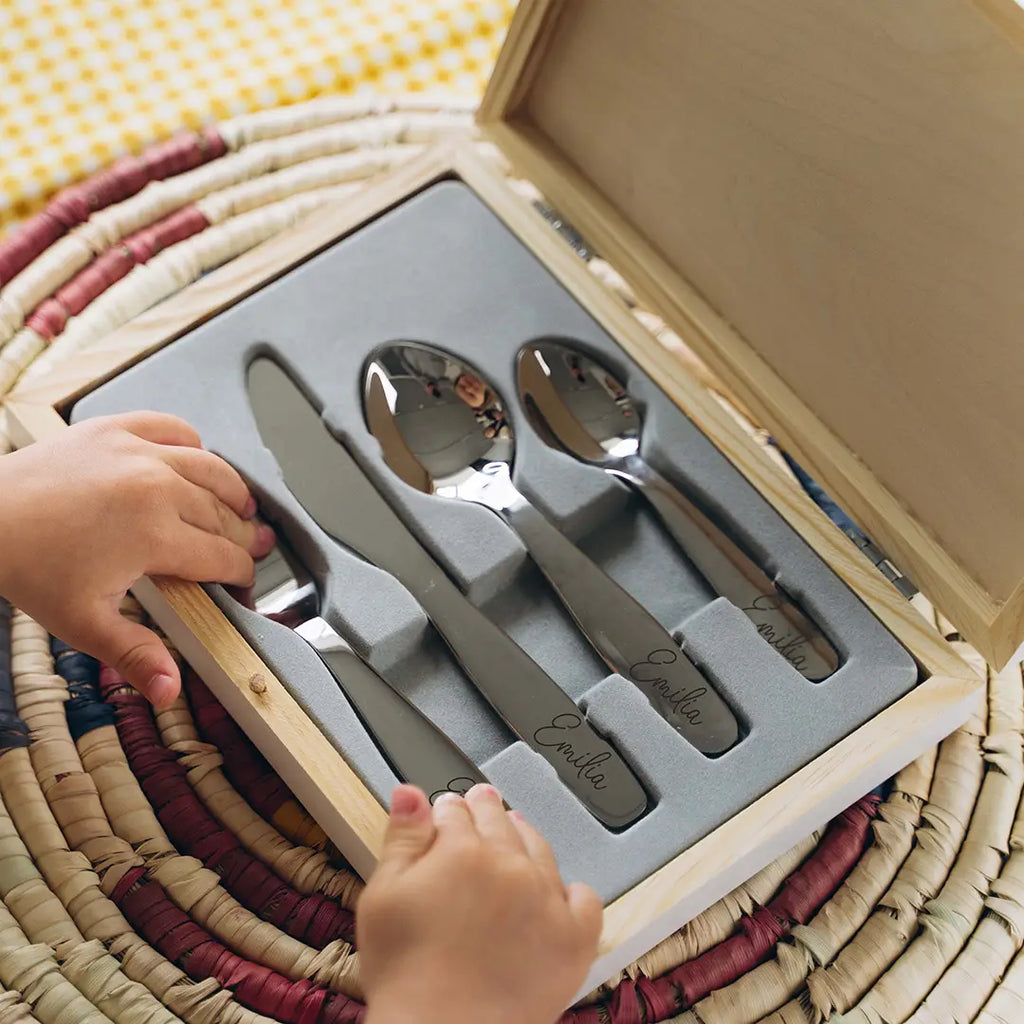 Kinderbesteck personalisiert mit Namen - Besteckset Fuchs Motiv - Image 6